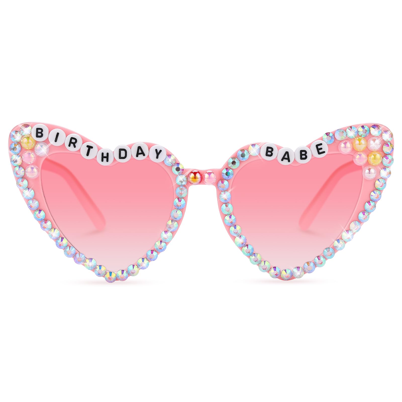 Etercycle Heart Sunglasses, Birthday Babe Glasses for Women, Cute Sunglasses Birthday Gifts Heart Shaped Sun Glasses for Party Favors