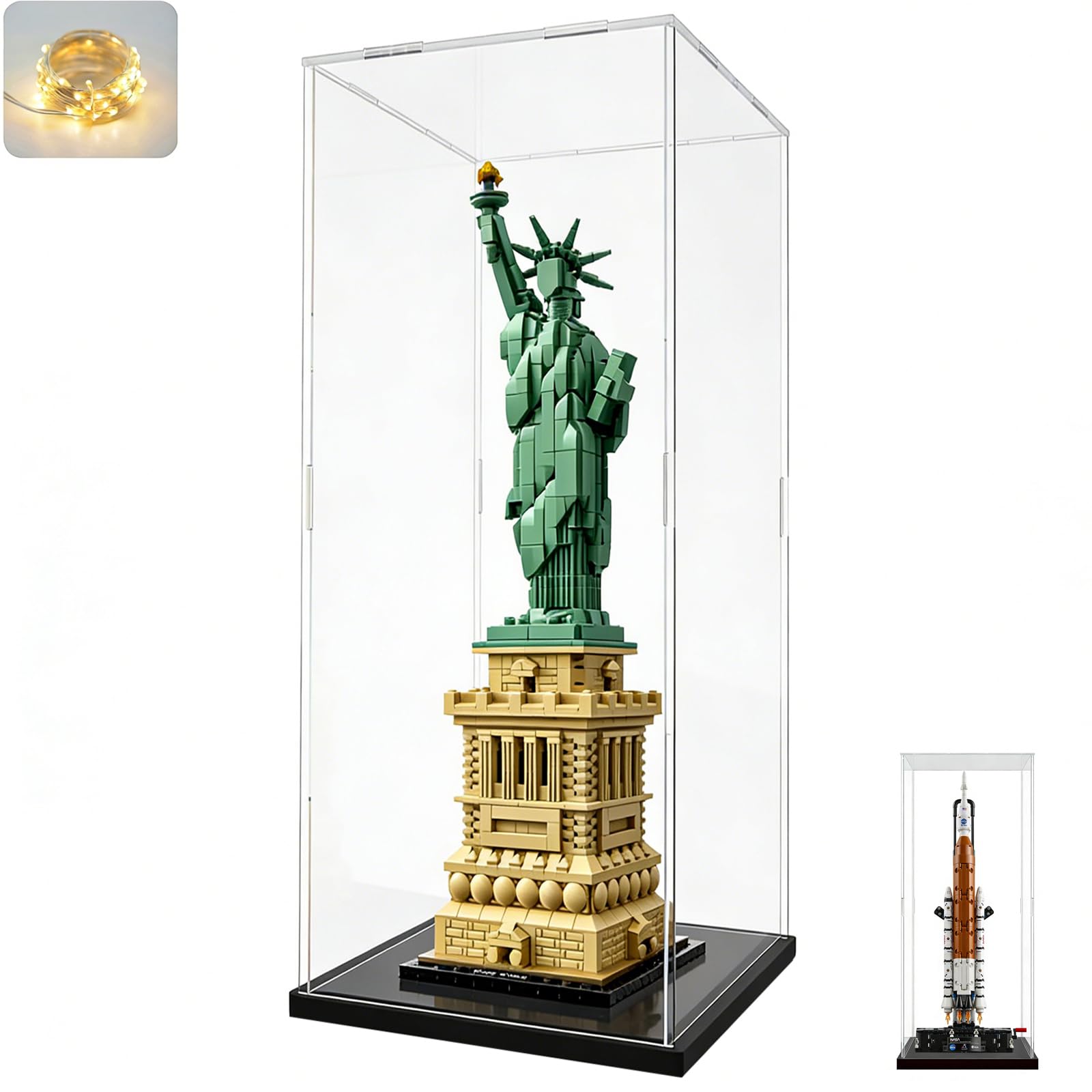 Vitrina Expositora para Lego 42172 McLaren P1 42143 SP3 42156 42096 42115 42083 1:8 Maqueta Coche Colecciones, Expositor Cajas Transparente Grande Vitrina Acrílica 3MM, Interior Blanco 60x30x20cm — view 10