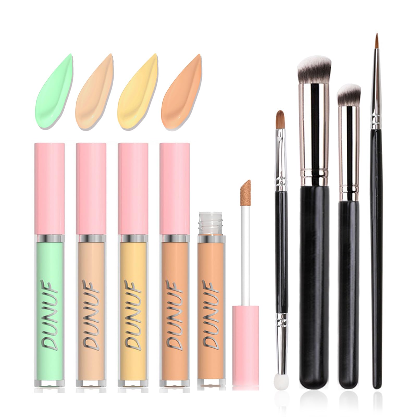 JasCherry 4 Colors Liquid Concealer Full Coverage Under Eye Concealer Makeup