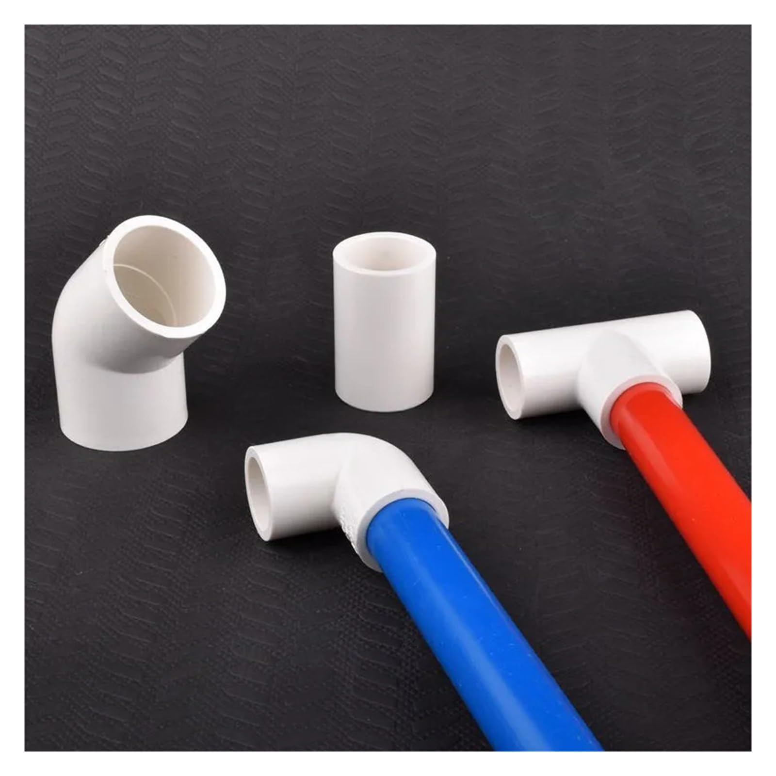 Raccords de tuyaux en PVC blanc, connecteurs té à coude droit, coupleur Tube Joint plastique, adaptateur for Aquarium, 20/25/32/40/50mm Convient pour l'irrigation(90 Elbow,ID 40mm (2pcs))