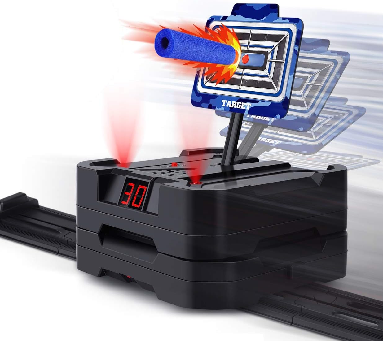 Electronic Moving Auto Resetting Target for Nerf Foam Dart Guns with Sound Effects and Score Counter by EX ELECTRONIX EXPRESS