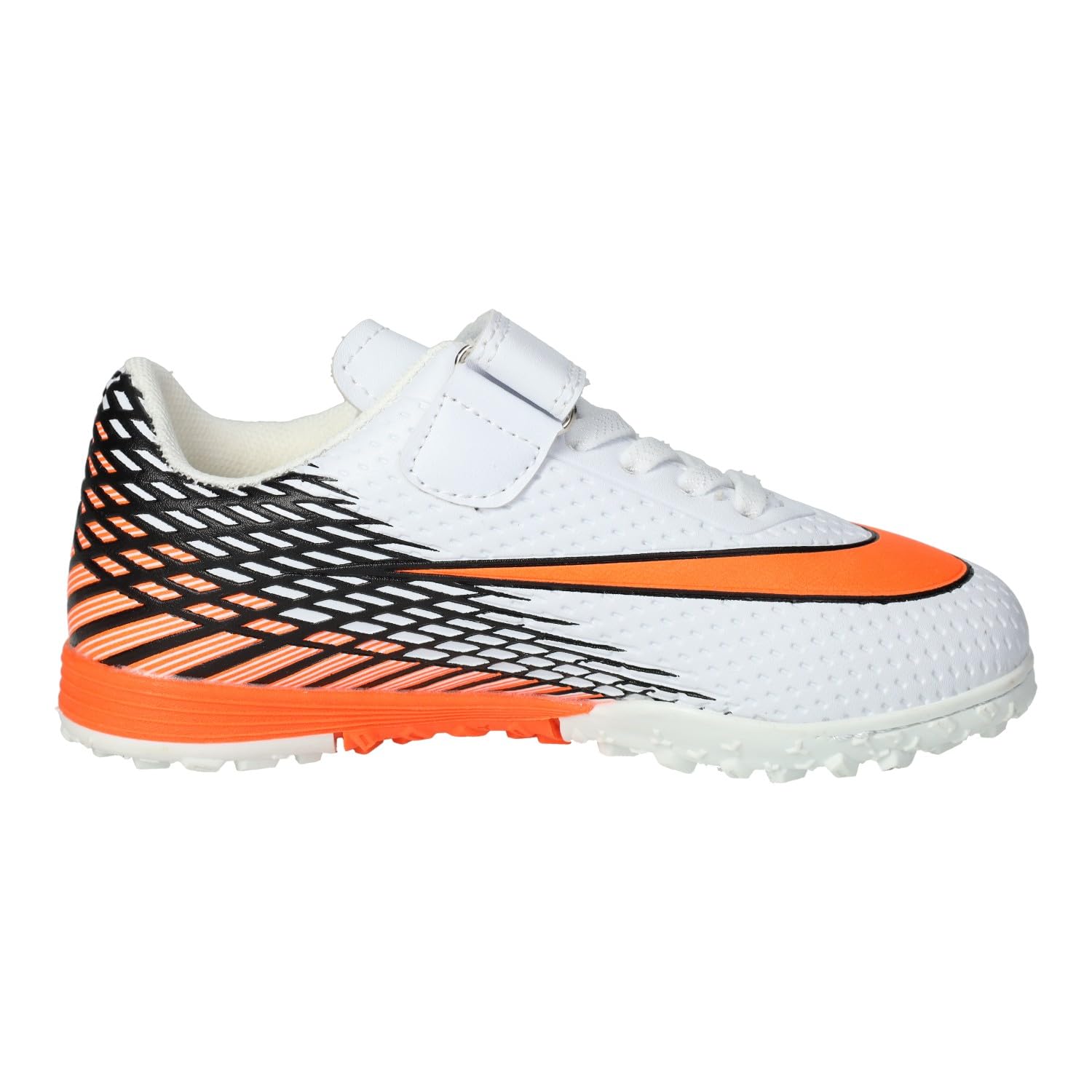 Zapatillas de Futbol HK116B para Niños, Blanco, Cinta Textil Adhesiva