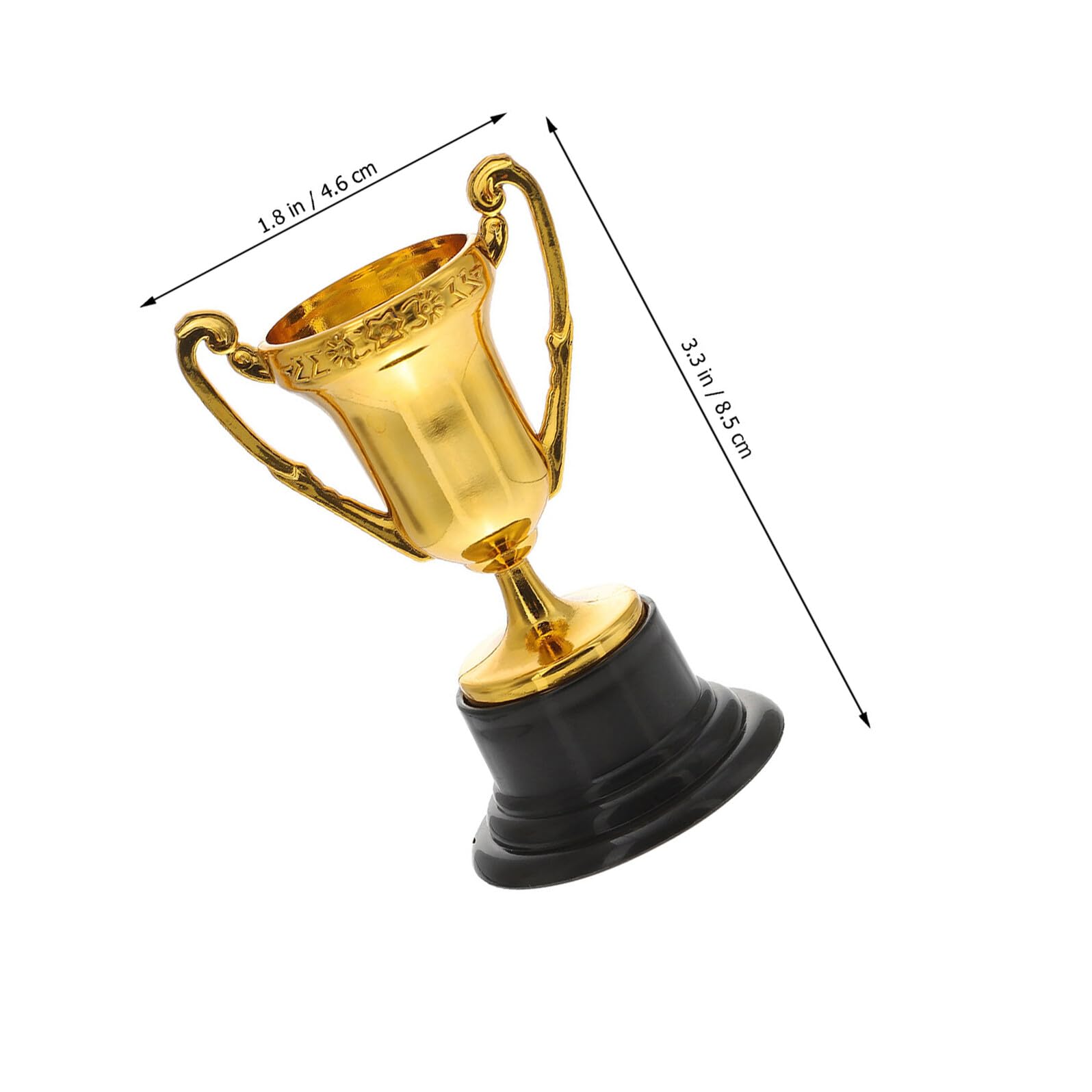 ibasenice 32 Copas de Trofeo de Plástico Dorado, Mini Premios Ligeros y Fáciles de Llevar para Decoraciones de Mini Trofeos en Fiestas y Eventos Deportivos
