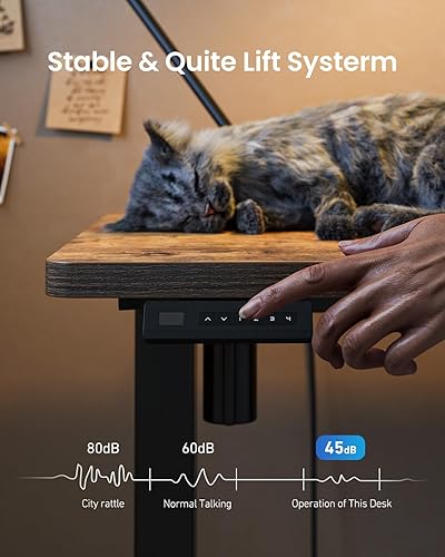 Miniatura 34 de FEZIBO - Escritorio eléctrico ajustable para trabajar sentado o de pie, 40 x 24 pulgadas, para oficina en casa, escritorio ergonómico para Negro