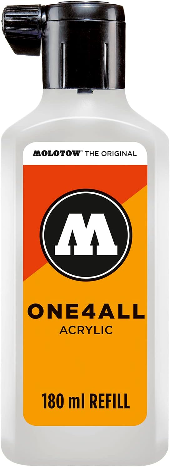 Molotow ONE4ALL Refill Acrylic Colour 160 Signal, White, 180 ml, Refill Ink for Permanent Marker
