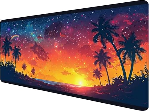 Tappetino Mouse XXL 1000x500x3mm Paesaggio Couleur Design a Fantasia Mousepad con Base in Gomma Antiscivolo Bordi Cuciti Lavabile XXL per Gaming Accessori Scrivania X-7313