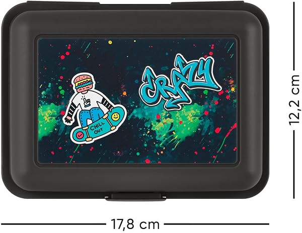 Baagl Brotdose Kinder für Schule – Lunchbox für Mädchen, Jungen, Kindergarten – Jausenbox, Brotzeitbox, Brotbox, Snackbox (Chill) - 2
