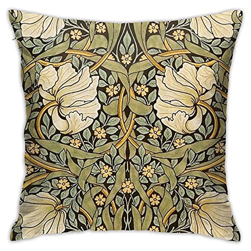 Nebra William Morris Pimpernel Throw Pillow Covers Cozy Square Throw Pillowcases Home Decorative for Bed Couch Sofa Living Room Cushion Case 18 inchX18 inch, One Size