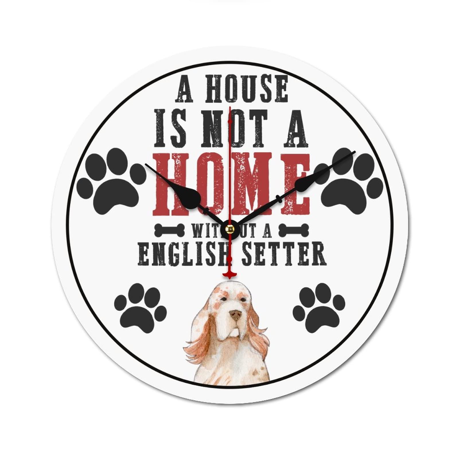 Horloge English Setter pour une cuisine chaleureuse de passionné