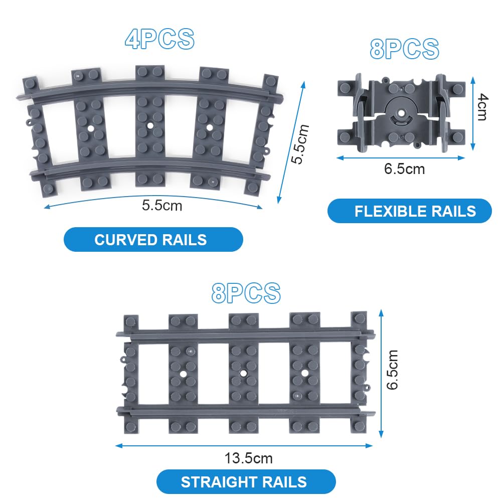 Lot De 40 Rails De Train Urbains – Blocs De Construction Compatibles – Cadeau Garçons Et Filles