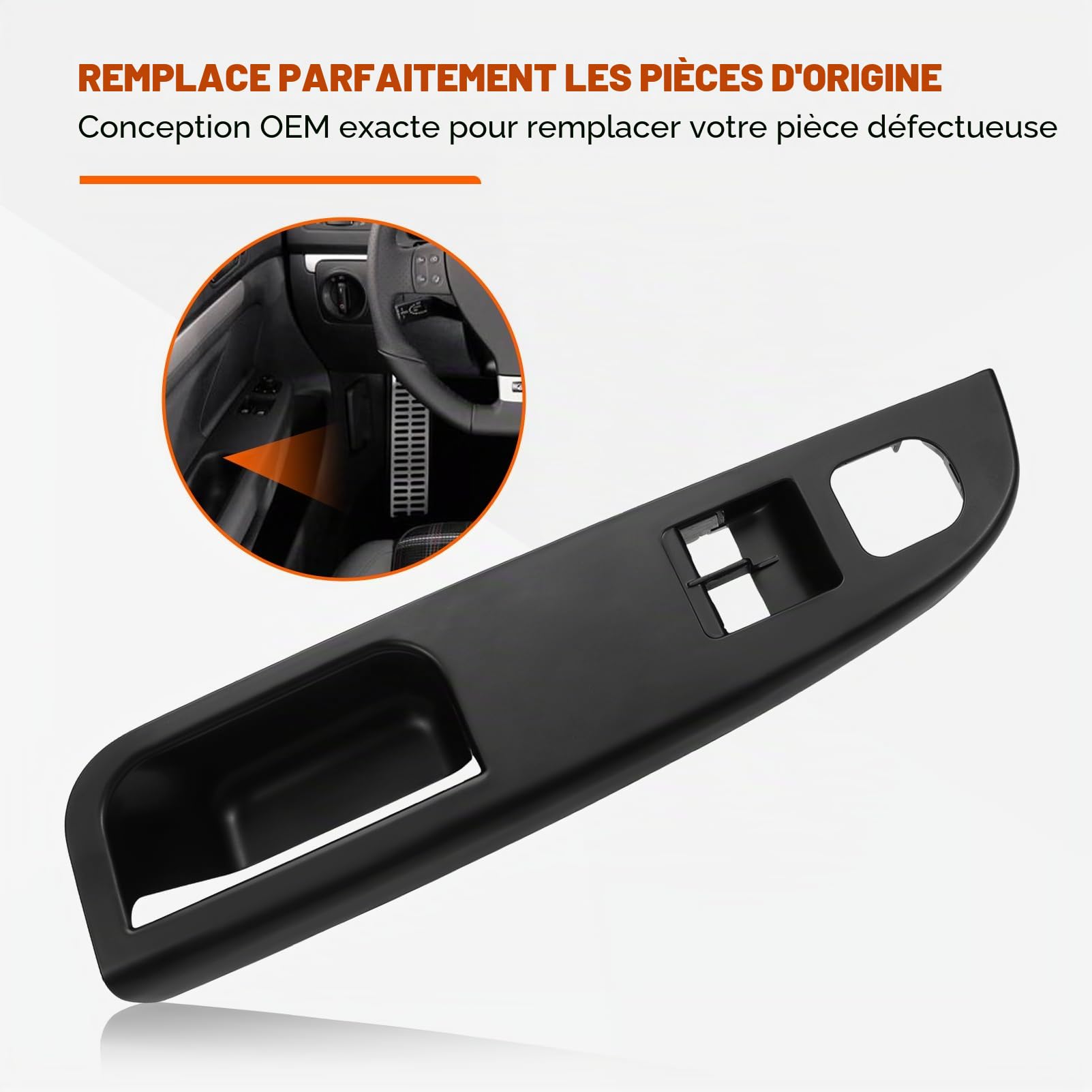 Poignée intérieure de porte gauche pour Golf 5 Variant 2003-2009 1K3868049C75R 1K3-868-049-C-75R Poignée intérieure de voiture Gris anthracite