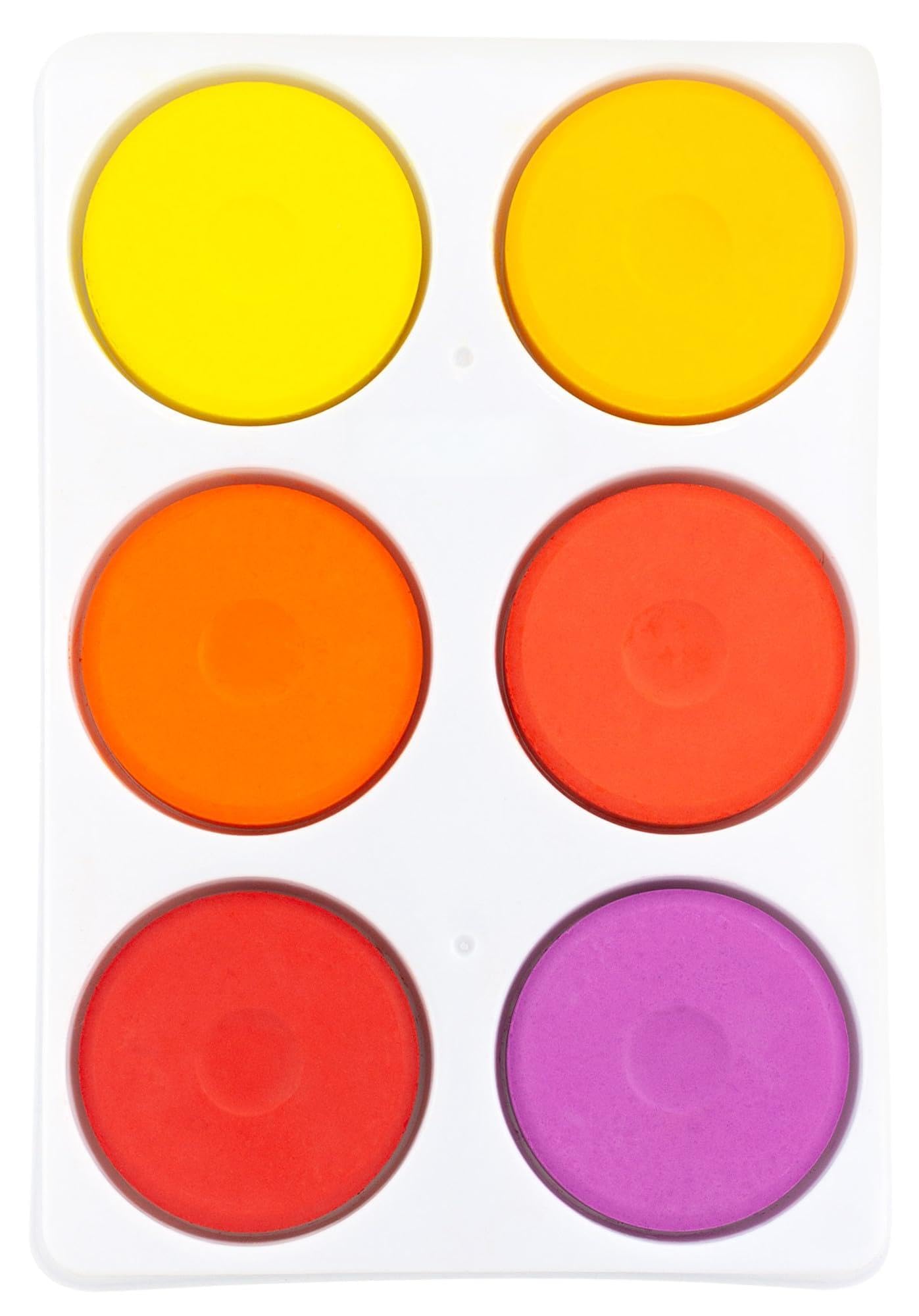 Paint Tempera-Kuchen, groß, warme Farben, 6 Stück