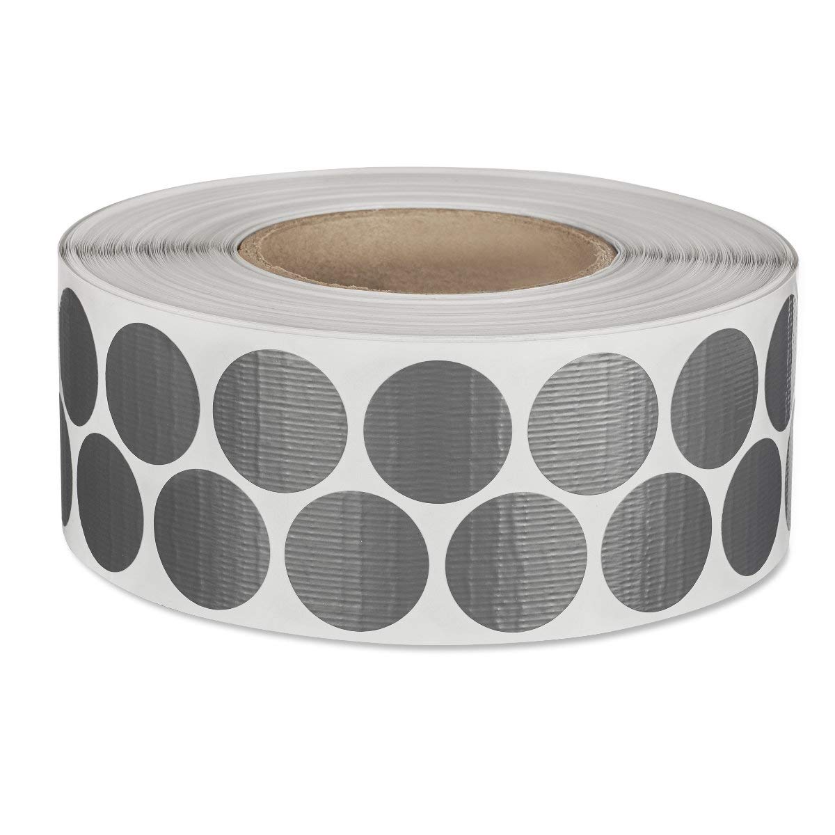 MASHPAPER Gewebeklebepunkte 30 mm rund silber grau - 8.000 Stück (2 Rollen) | Selbstklebende Klebepunkte aus PE-stabilisiertem Gewebe 27 mesh, reißfest & flexibel, 2 Rollen à 4000 Stück, BG2XR135K02C_30