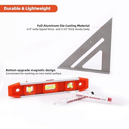 Miniatura 10 de Rafter Square - Juego cuadrado de 12 pulgadas, aluminio, azul
