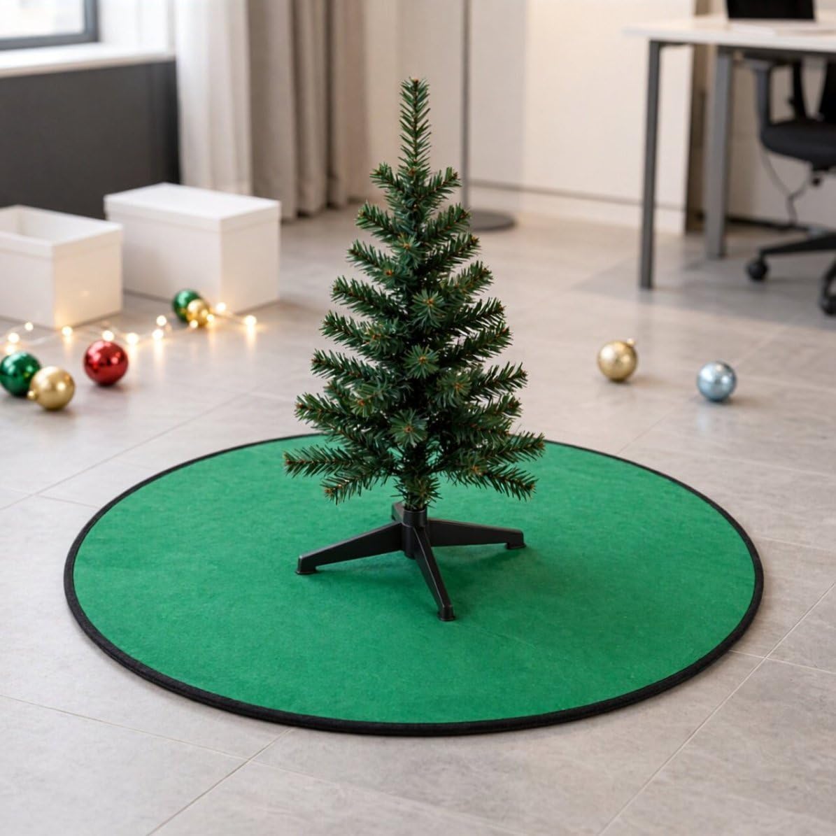 Reversible Christmas Tree Stand Mat, 29 Inch round Felt Floor Protector