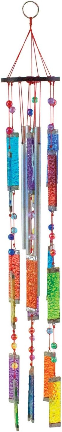 Beachcombers Colorful Glass Painted Sun Catcher Coastal Wind Chime Tropical Decor Ocean Decor Decoration Multi
