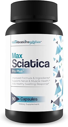 Max Sciatica Pro Plus - Nuestro mejor suplemento de alivio del nervio ciático para el apoyo completo del sistema nervioso - Fabricado con cúrcuma,