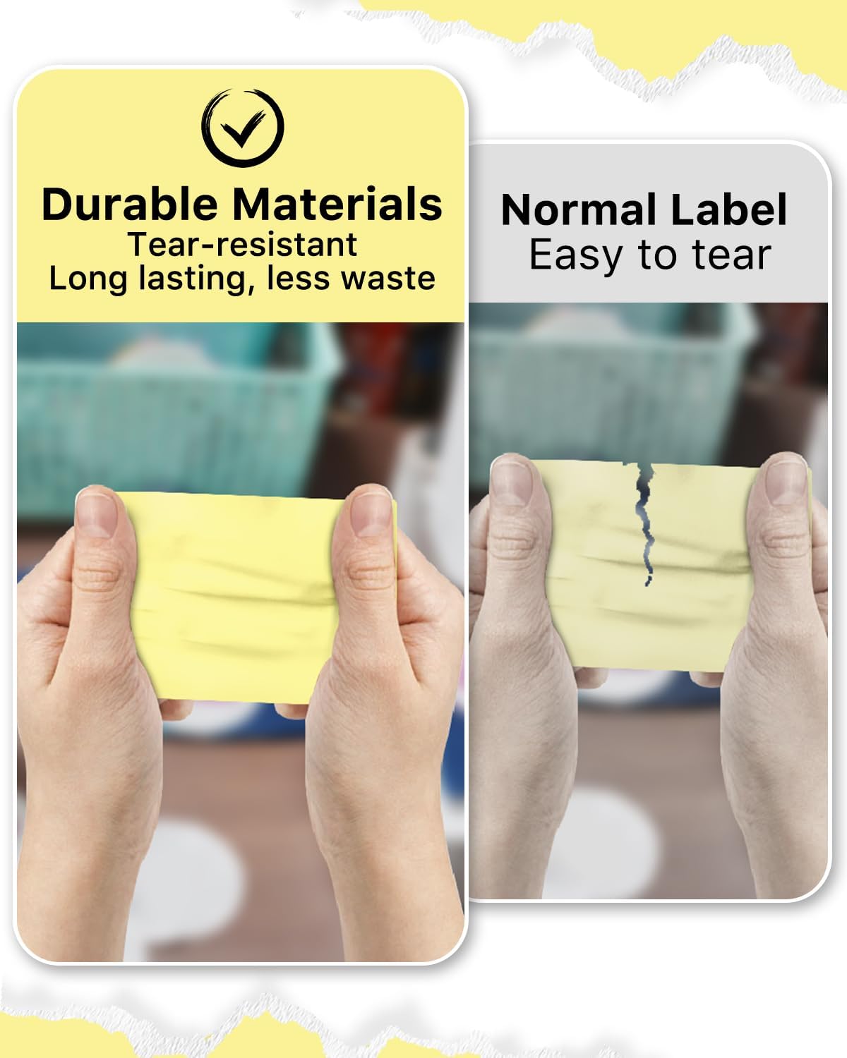 iEager 3" x 2" Thermal Labels, Rectangle Thermal Printer Stickers, Self-Adhesive Durable Sticker with Perforation Line, 500 Labels/Roll, Yellow - Image 5