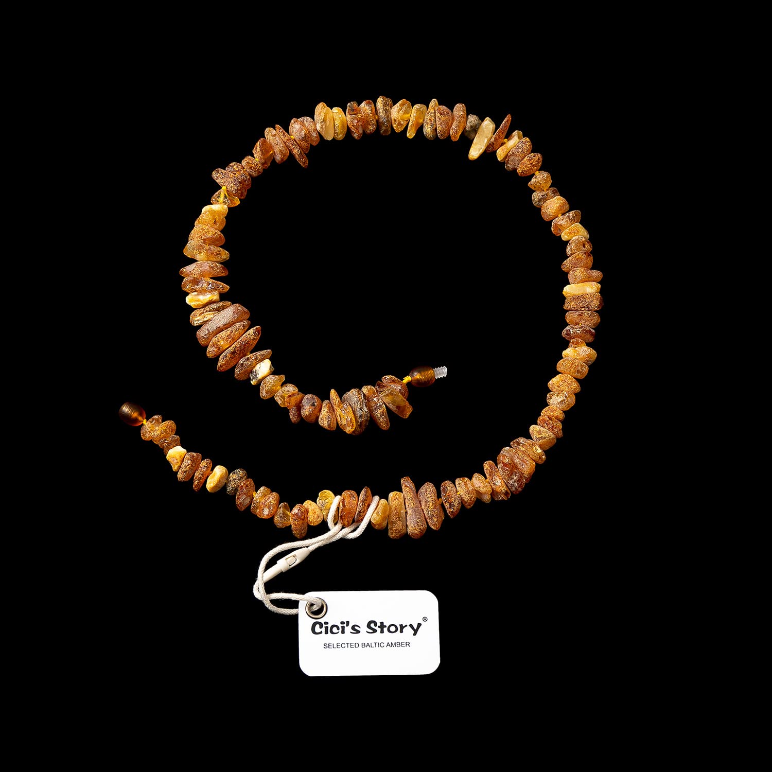 Collier en Ambre pour Chiens et Chats - Ambre Brut de la mer Baltique certifié de qualité supérieure - 50cm