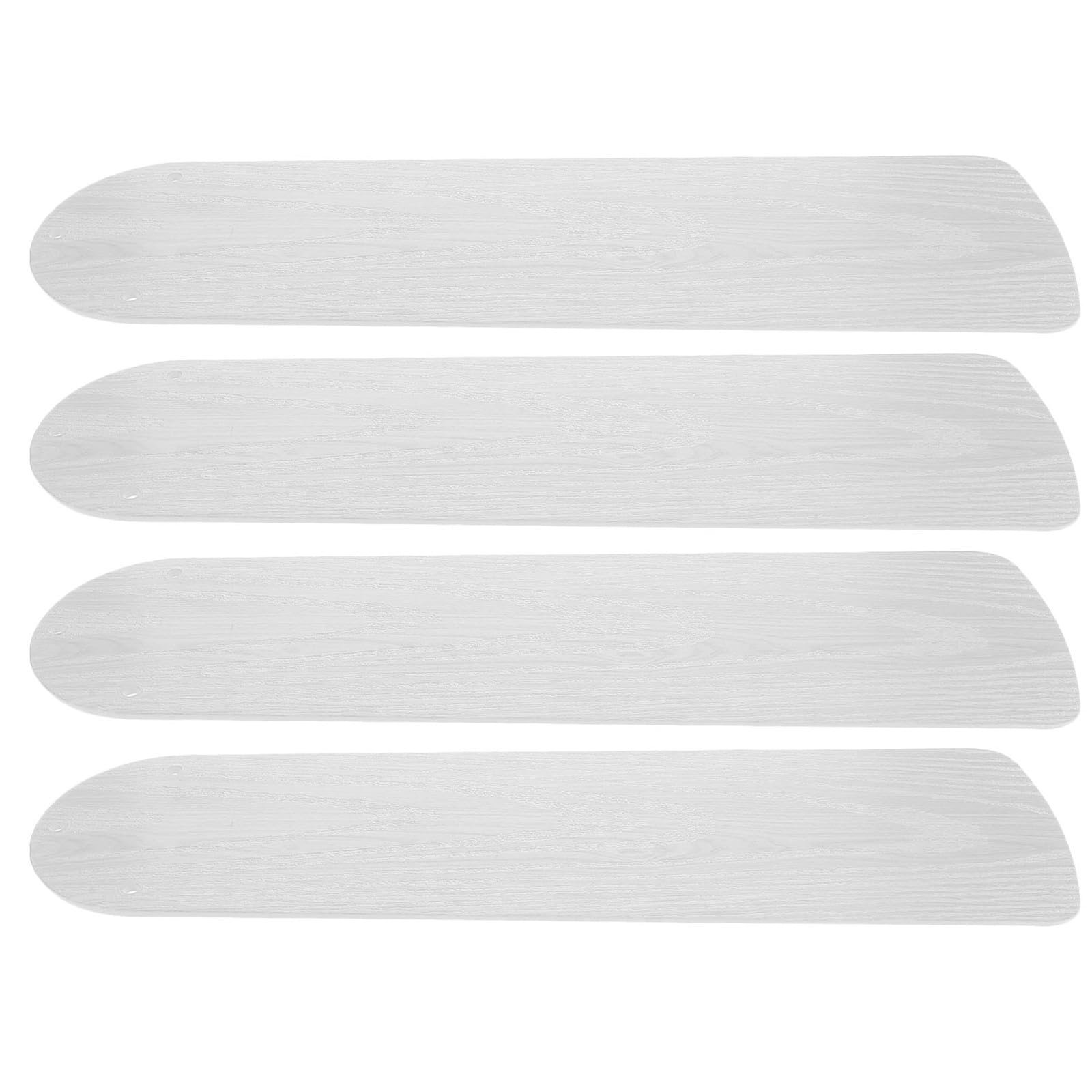 4 pales de ventilateur de plafond en plastique blanc motif bois pré-percées