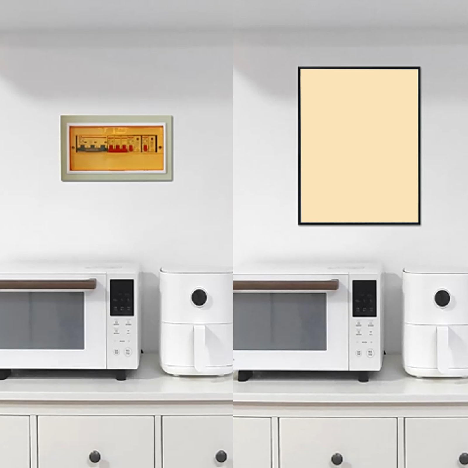 Vibeo Decorative Breaker Box Cover Hide Electrical Panel, Indoor Fuse Box Cover Cabinet 16 18 20 24 28 in, Vertical Meter Box Covering with Black Frame(Yellow,24x31in/60x80cm)