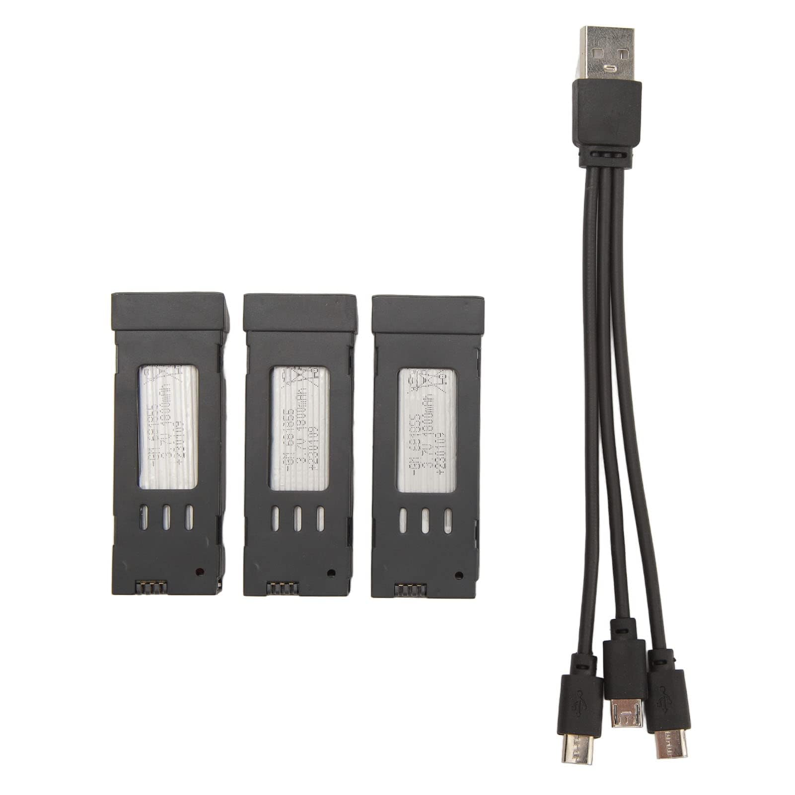Batterie au Lithium pour Drone RC pour E58 L800 JY019 S168 et Autres Avions Télécommandés avec Câble de 3 en 1, Accessoires de Remplacement pour Quadricoptère Longue Durée