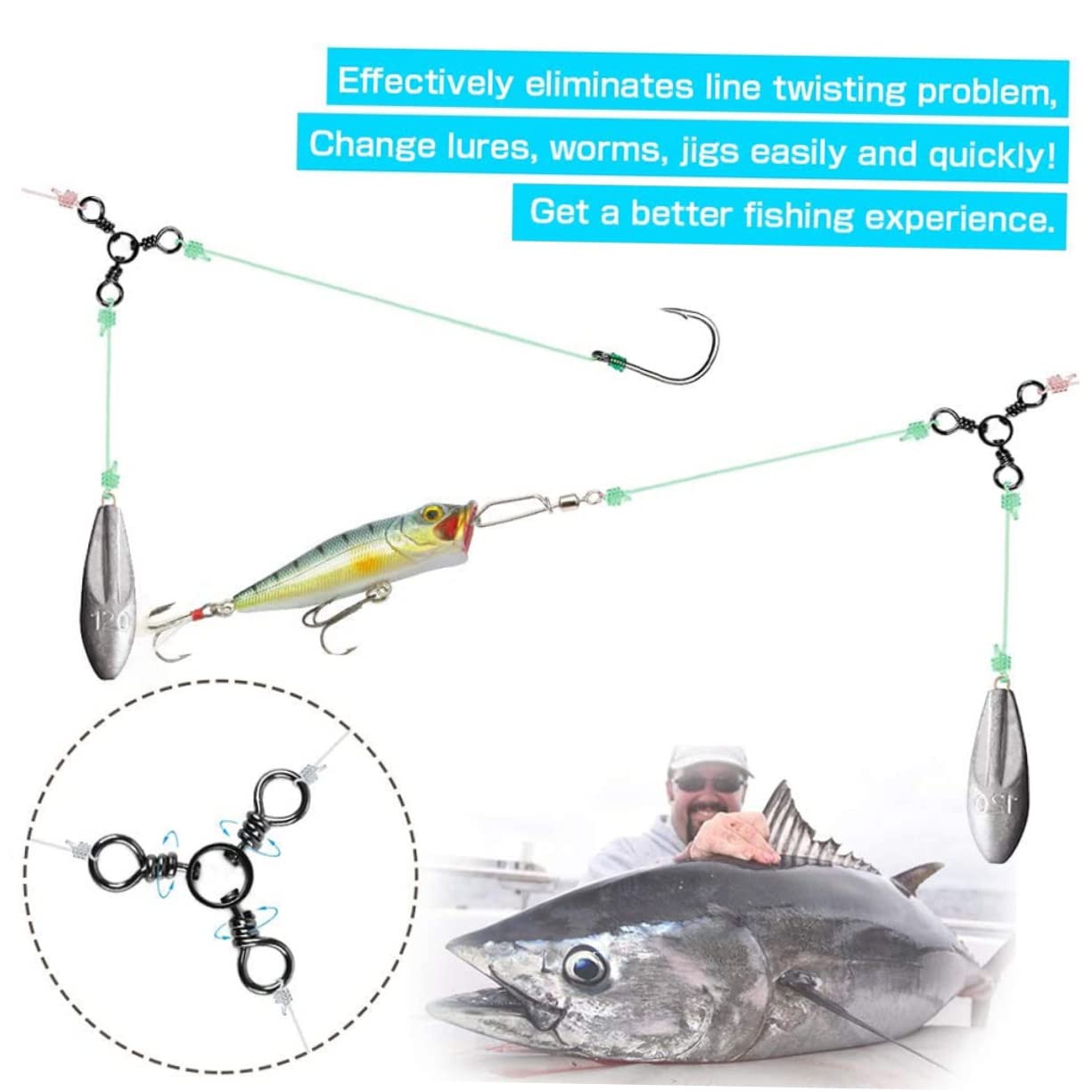 Toddmomy Drehringanschluss Angehen Fisch Stecker Wirbel Zum Angeln Verbindungsstück Für Angelgeräte Angelwirbel Für Süßwasser Angelzubehör Angreifer Rostfreier Stahl Schwarz