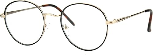 Miniatura 6 de SA106 Marco de lentes de cristal redondo con borde de metal clásico de los años 90