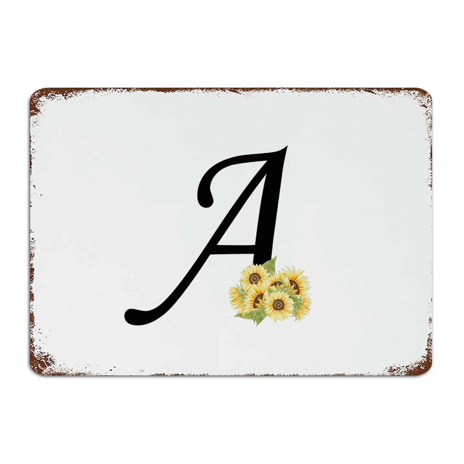 M199 Decorazione da parete in tela con lettera L, motivo a forma di girasole, per casa, soggiorno, decorazione da parete, idea regalo di inaugurazione