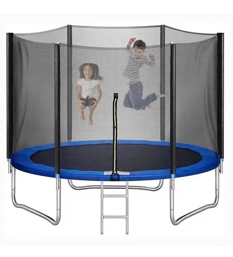 6FT Garden Trampoline with Safety Enclosure Net, Kids Outdoor Bouncer Rebounder with Padded Spring Cover & Ladder, Blue Trampoline for Garden Patio Play (6FT Garden Trampoline)