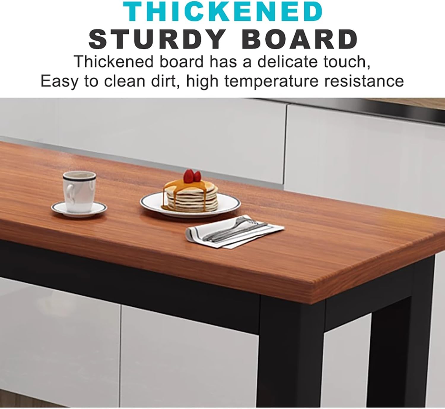 Rectangle Bar Table Bar Table and Chairs Set Kitchen Island Table Easy to Assemble for Bar Living Room Hallway.(Walnut,47.2x15.8x41.3in)