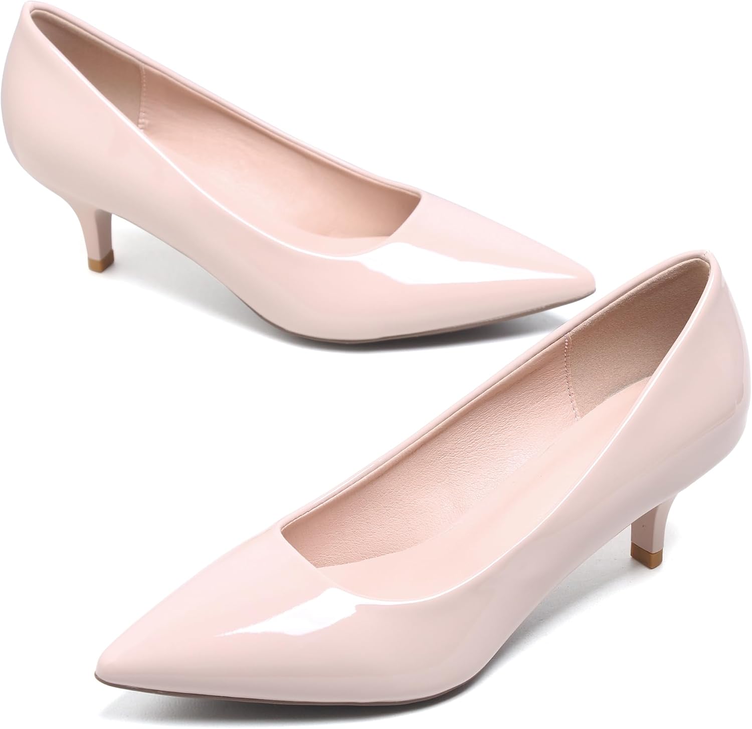 Women's Low Kitten Heel Pumps Classic Fashion Dress Pumps Simple Heeled Shoes for Office Work - Image 2