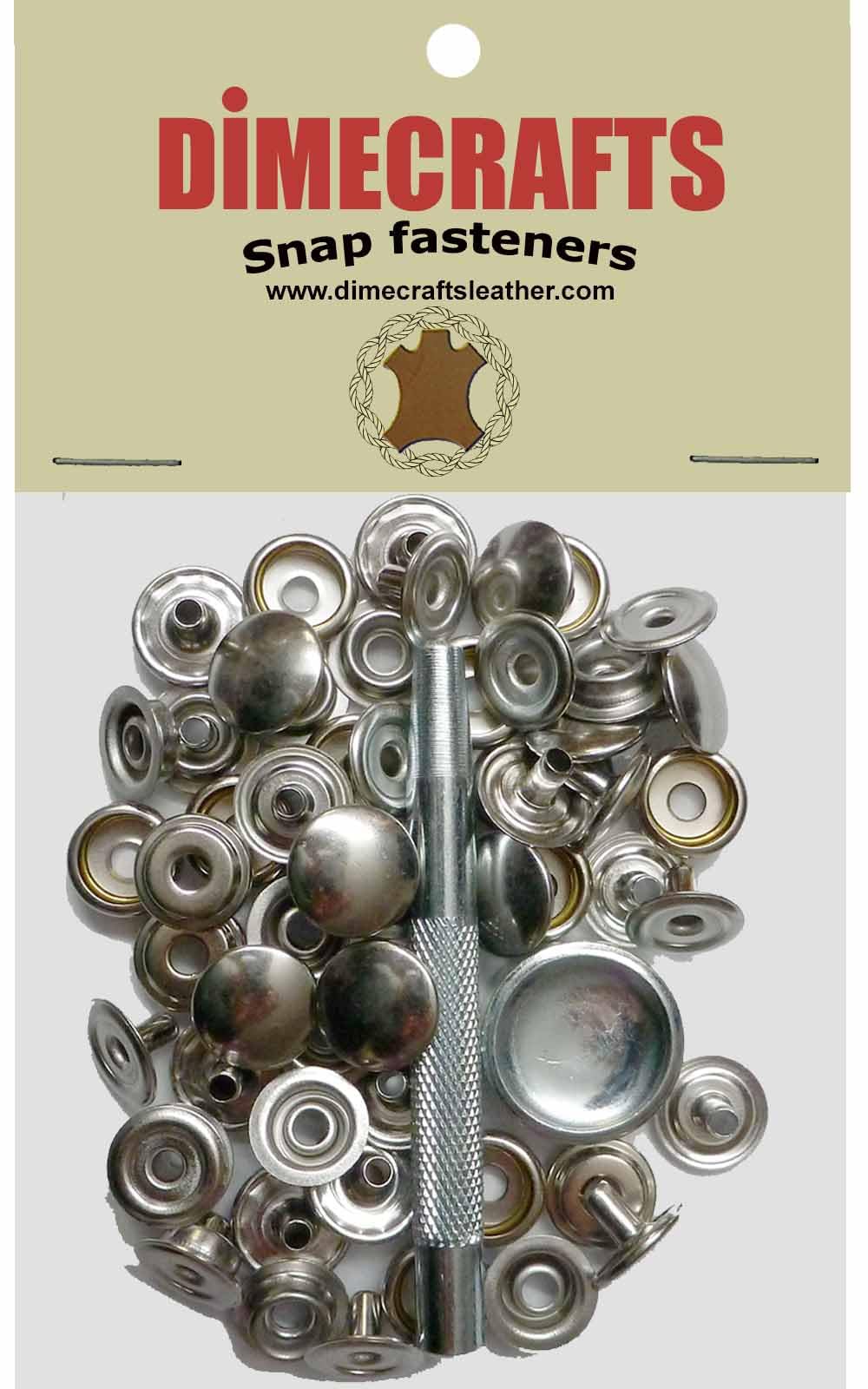 Tandy Line 24 Snaps 15 Set with Tool (Nickel)
