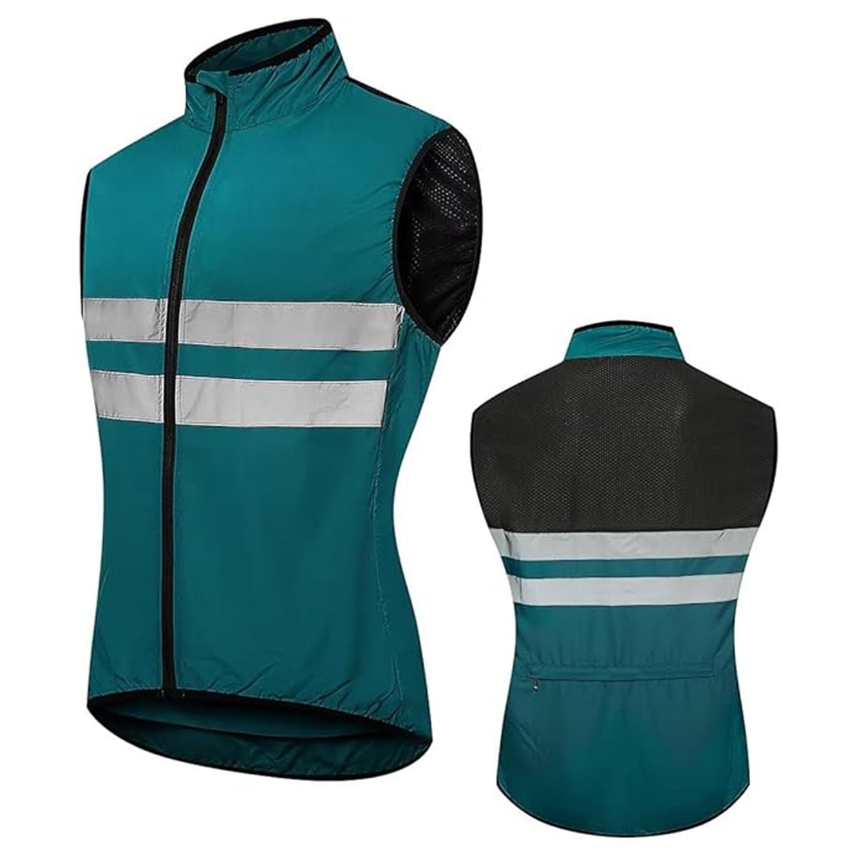 Chaqueta reflectante de ciclismo sin mangas para hombre, chaleco Unisex para montar en bicicleta, camisetas para ciclismo, abrigo ligero, Tops para correr