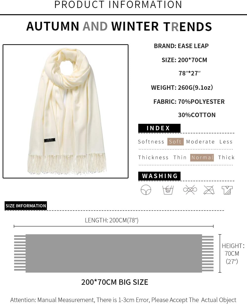 Pashmina Shawl Women Winter Scarf Warm Wedding Wraps Ladies Scarves for Evening Dresses - Image 2