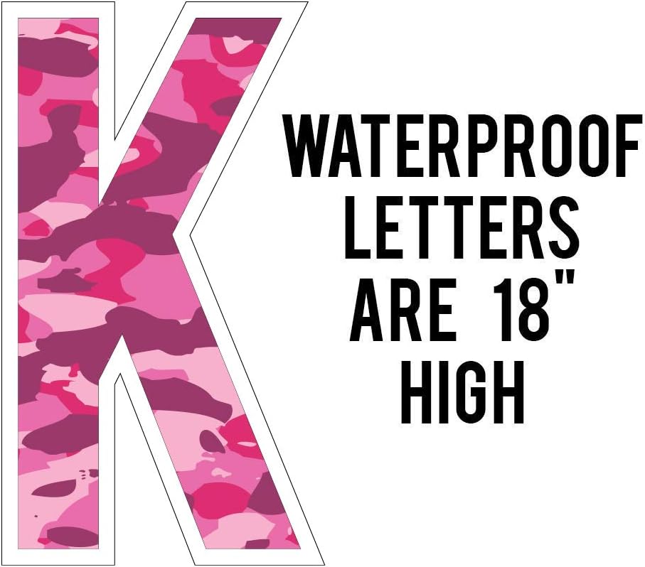 VictoryStore Yard Letters: Cut-Out Alphabet Yard Decoration 18 inch High, Stakes Included (Pink Camouflage 13215)