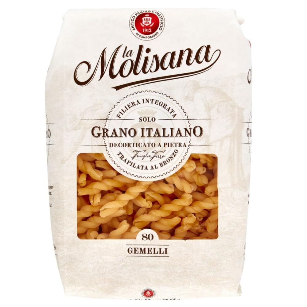 Italian Gourmet Bundle Gemelli N°80 500g + Polpa – italienische Pasta aus 100% Hartweizen, Bronze gezogen