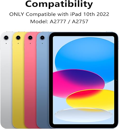 Miniatura 7 de TQQ Funda de teclado táctil para iPad de 10.9 pulgadas (10.9 pulgadas, 2022), funda para iPad de 10. generación con teclado, cubierta protectora