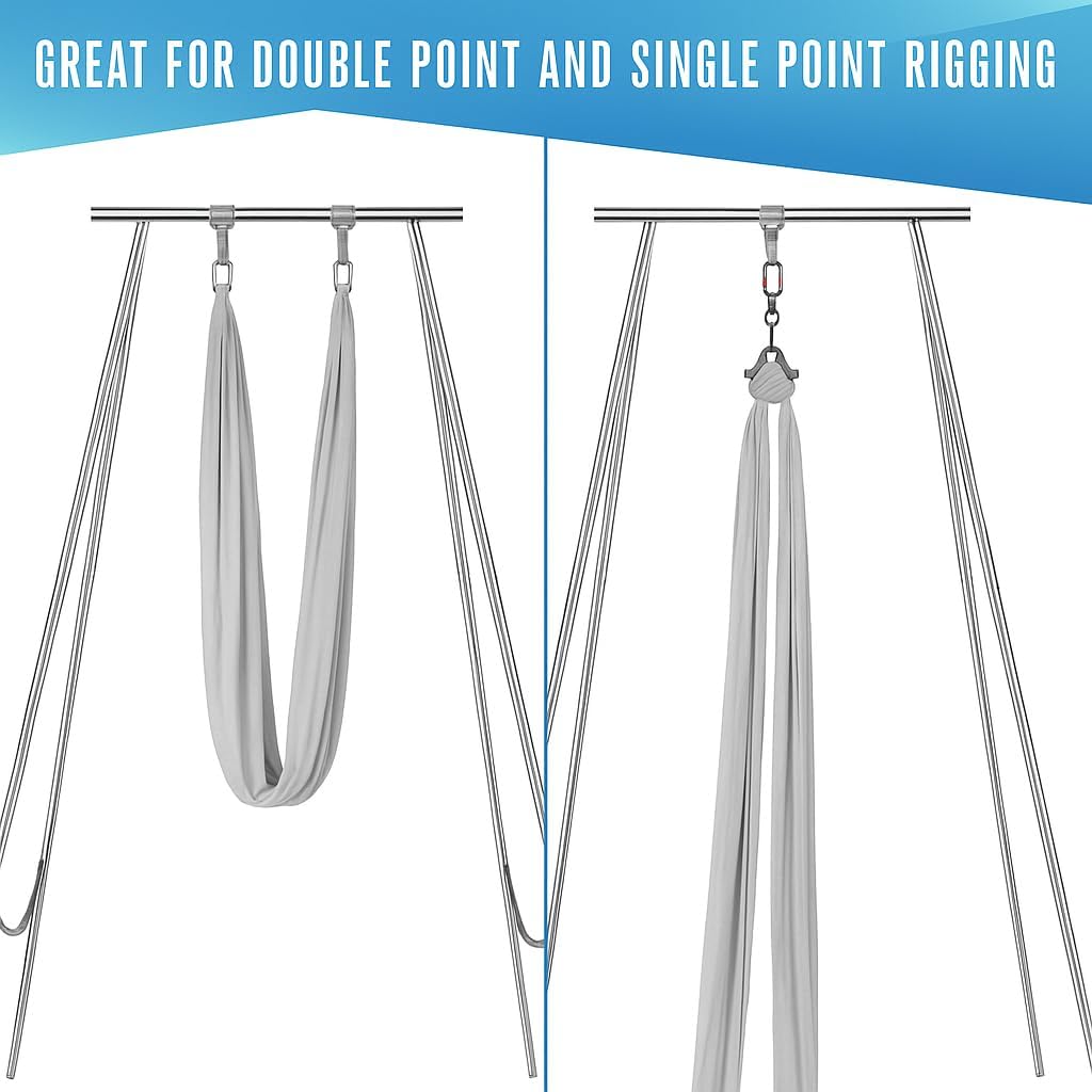 Houseables Aerial Silks, Yoga Swing, Aerial Yoga Hammock, Ariel Silk, Gymnastics Swing, Acrobatics Equipment, For Home, Indoor, Outdoor, Arial Setup, Rig, Sling, Portable