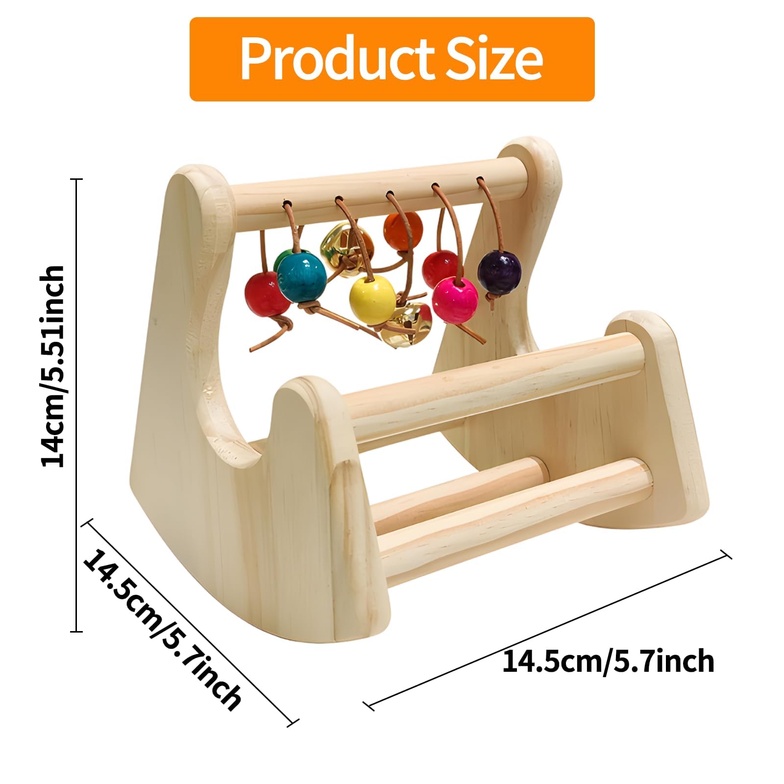 Bird Toys for Parakeets, Bird Perch Toy, Interactive Rocking Parakeet Toys, Enrichment Cockatiel Toy, Wooden Stand for Parakeets Cockatiels Lovebirds Conures Budgies (Interactive Cradle) - image 4