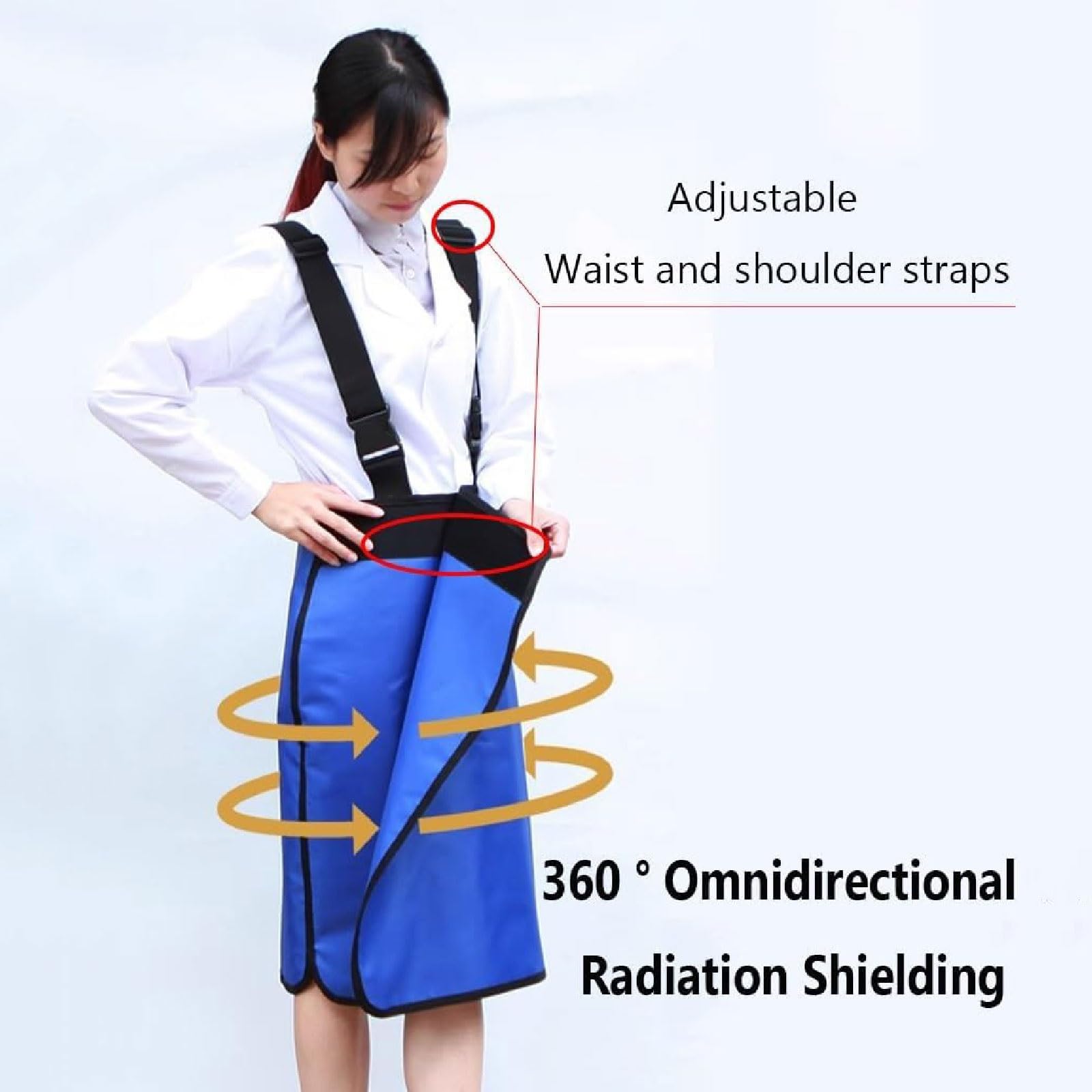 Delantal de plomo protector contra rayos X de 0,35 mm Pb / 0,5 mm Pb. Cintura y correas de hombros ajustables. Adecuado for clínicas médicas, laboratorios. Ropa médica(0.5 Mmpb)