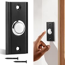 Lighted Metal Doorbell Push Button, 2.7inch Metal LED Light Up Wall Mounted Door Bell Push Buttons Replacement for Home Universal Garage Door Opener SwitchCOLORblack