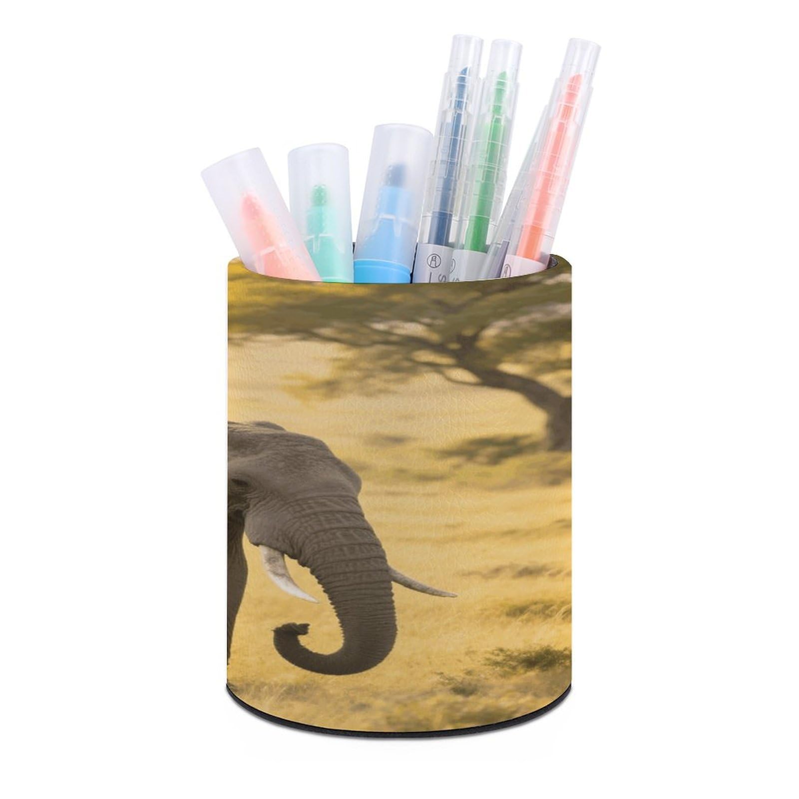 VstaDank Elephant Pen Holder for Desk Makeup Brush Holders Stylish Pen Cup Cute Pencil Cup Round Pencil Holder Decor Brush Scissor Holders for Multifunctional Office Supplies