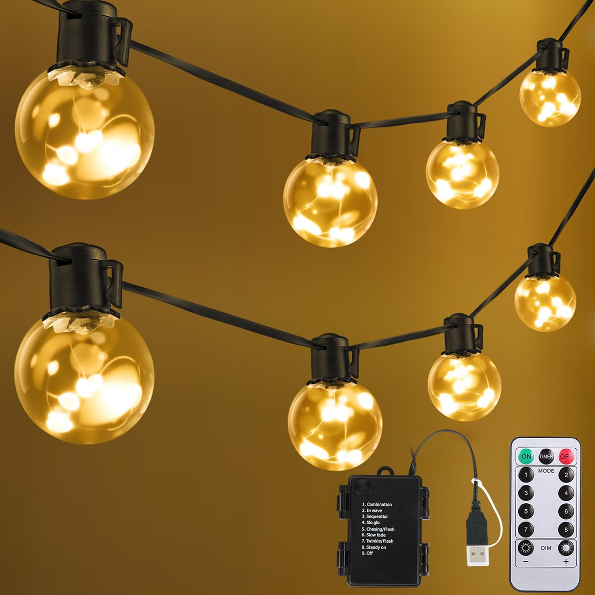 KepStars G40 22ft Outdoor String Lights