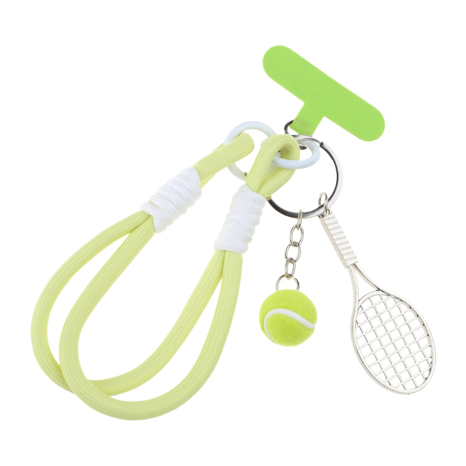 NEWFT Sturdy Green Tennis Racket Pendant Fashionable Green Tennis Racket Accessory Bag Charm For Casual Or Sporty Looks