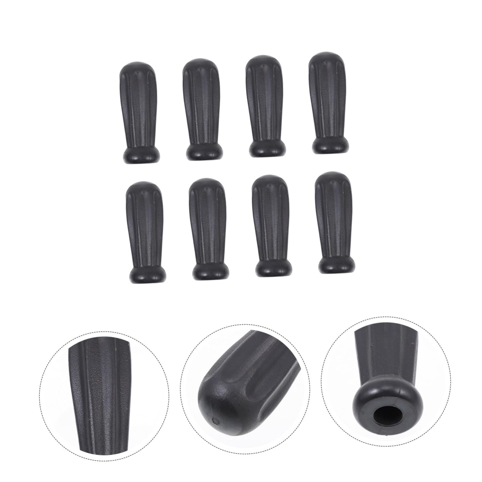 8 Impugnature per Calcio Tavolo in Plastica Nera Manopole Biliardino Ergonomiche Antiscivolo Resistenti e Facili Installare per Sostituzione Maniglie Foosball
