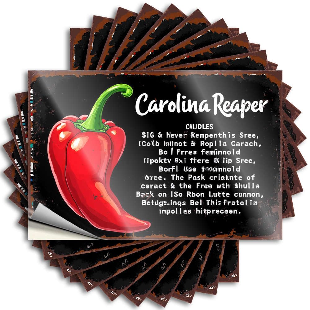 Carolina Reaper: The Hottest Pepper On Earth Stickers Plain | High Hard Removable Decal Pack(8X12CM)