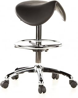 hjh OFFICE 665070 TOP WORK 13 Silla de trabajo y giratorio, espuma duro negro cromado