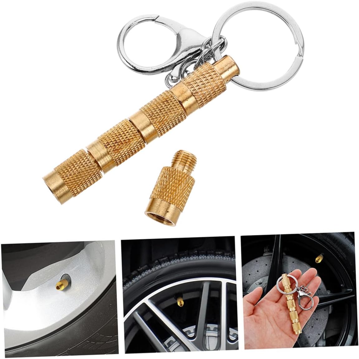 Baluue 2pcs Copper Tire Deflator Tool 5-in-1 Car Tire Pressure Release Valve for SUV Off-Road Vehicles Auto-Stop Deflation Maintenance Accessories
