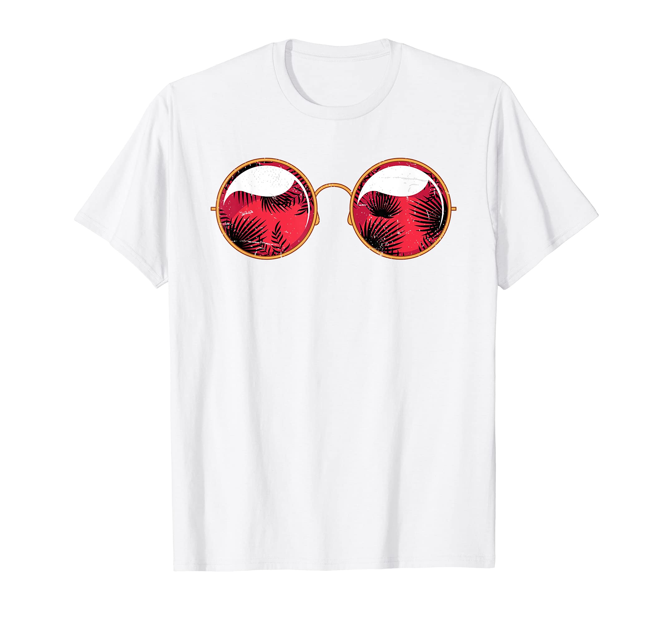 Palm Leaves Exotic Beach Summer Vacay Tropical Sunglasses T-Shirt